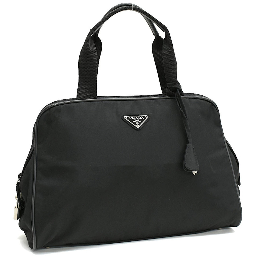 Prada Handbag Diligenza Black Triangle Plate